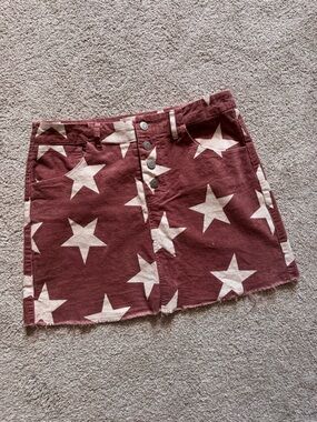 Altar’d State corduroy star mini skirt M